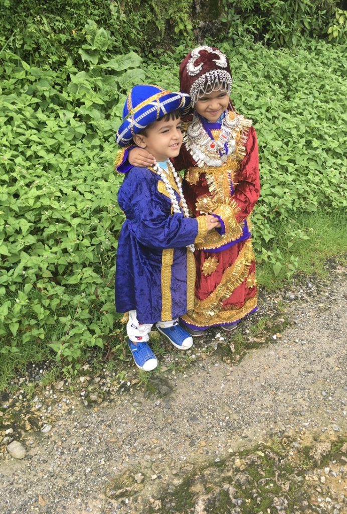 Our kids in local dress : mussoorie