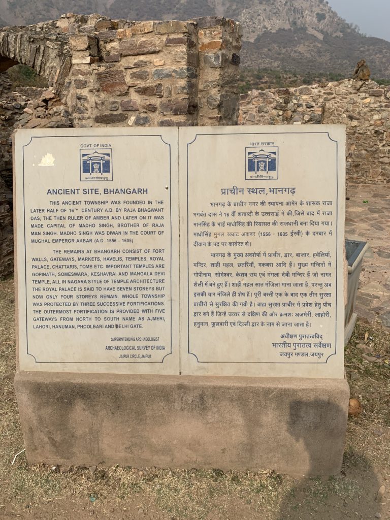 Bhangarh fort warning board